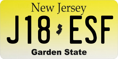 NJ license plate J18ESF