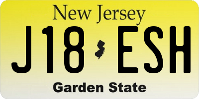 NJ license plate J18ESH