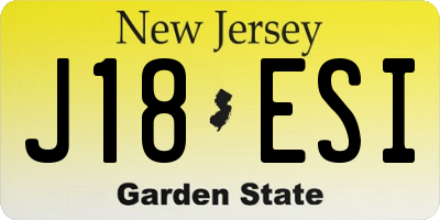 NJ license plate J18ESI