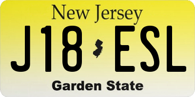 NJ license plate J18ESL