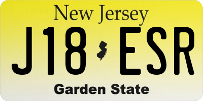 NJ license plate J18ESR