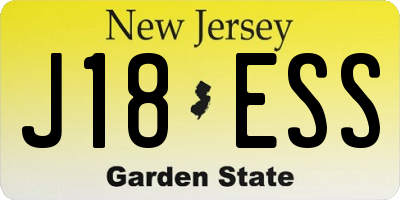 NJ license plate J18ESS