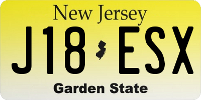NJ license plate J18ESX
