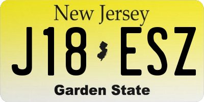 NJ license plate J18ESZ