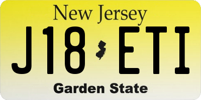 NJ license plate J18ETI