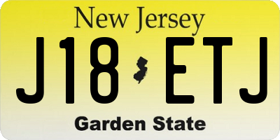 NJ license plate J18ETJ