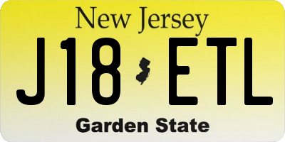 NJ license plate J18ETL