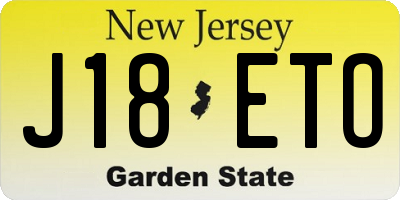NJ license plate J18ETO