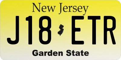 NJ license plate J18ETR