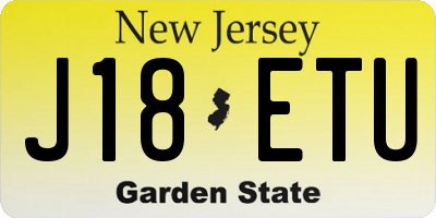 NJ license plate J18ETU