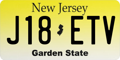 NJ license plate J18ETV