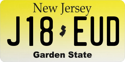 NJ license plate J18EUD