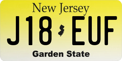 NJ license plate J18EUF