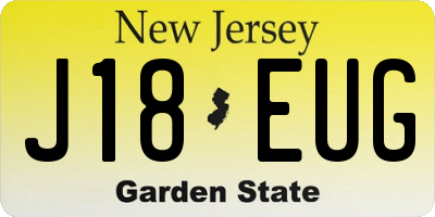 NJ license plate J18EUG