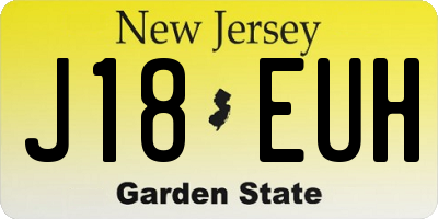 NJ license plate J18EUH
