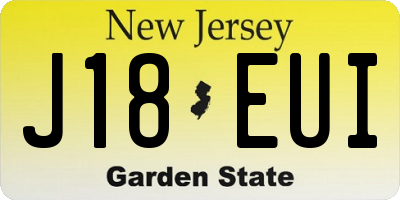 NJ license plate J18EUI