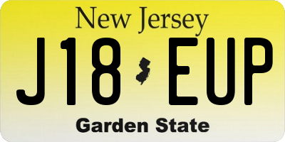 NJ license plate J18EUP