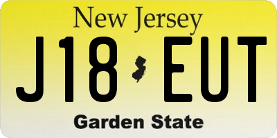 NJ license plate J18EUT