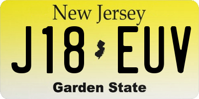 NJ license plate J18EUV