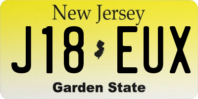 NJ license plate J18EUX