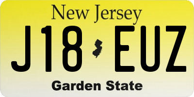 NJ license plate J18EUZ