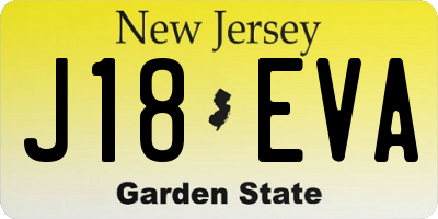 NJ license plate J18EVA