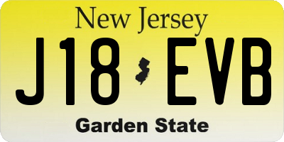 NJ license plate J18EVB