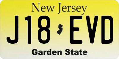 NJ license plate J18EVD