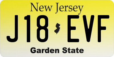 NJ license plate J18EVF