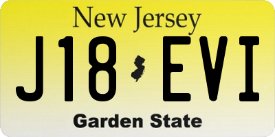 NJ license plate J18EVI