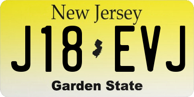 NJ license plate J18EVJ