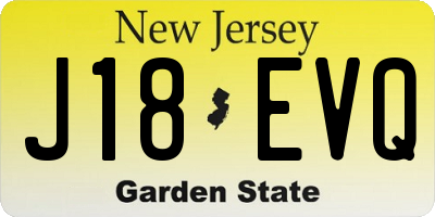NJ license plate J18EVQ