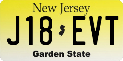 NJ license plate J18EVT