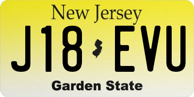 NJ license plate J18EVU