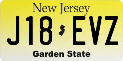 NJ license plate J18EVZ