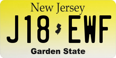 NJ license plate J18EWF