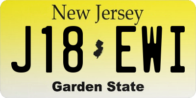 NJ license plate J18EWI