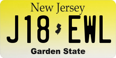 NJ license plate J18EWL