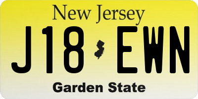 NJ license plate J18EWN