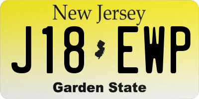NJ license plate J18EWP