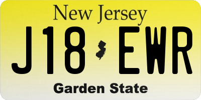 NJ license plate J18EWR