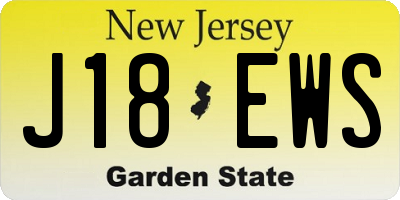 NJ license plate J18EWS
