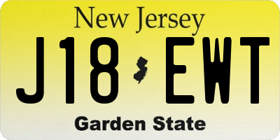NJ license plate J18EWT
