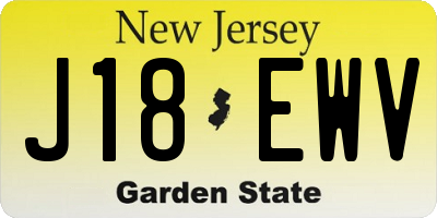 NJ license plate J18EWV