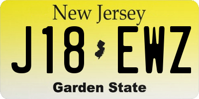 NJ license plate J18EWZ