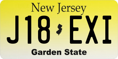 NJ license plate J18EXI