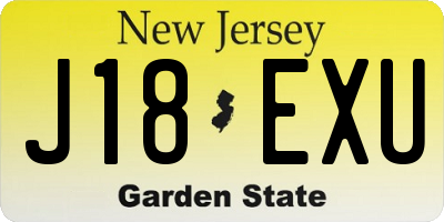 NJ license plate J18EXU