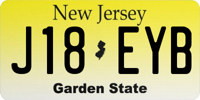 NJ license plate J18EYB
