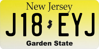 NJ license plate J18EYJ