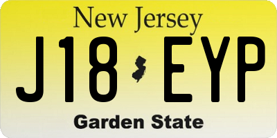 NJ license plate J18EYP